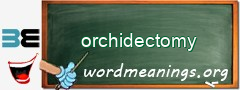 WordMeaning blackboard for orchidectomy